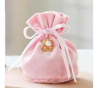 VICIYOO 10 pezzi di imballaggio con coulisse in velluto sacchetto regalo per gioielli scatole di caramelle per matrimoni con decorazioni in corda di perle borse bomboniere 10x13,5 cm