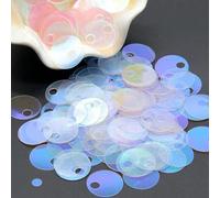 VICIYOO Grandi Paillettes argentate 10mm 20mm 30mm Grandi Fori Paillettes Piatte Rotonde sciolte Fai da Te Gioielli Cucito Matrimonio Artigianato Accessori per Indumenti 10g