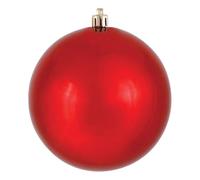 Vickerman Pallina Decorativa Rossa Lucida da 15,2 cm, Confezione da 4, Decorazioni Natalizie Rosse, Resistenti ai Raggi UV, infrangibile, affidabile e Durevole