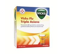 Vicks Flu Tripla Azione Polvere Paracetamolo Influenza 10 Buste