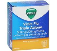 vicks flu Tripla Azione Polvere Paracetamolo Influenza 10 Buste