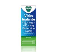 Vicks Inalante Bastoncino Nasale 415,4mg+415,4mg Mentolo e Canfora Libera il Naso, 1 Tubo