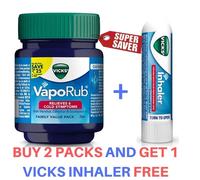 Vicks Vaporub unguento e inalatore confezione allevia il naso bloccato sollie...
