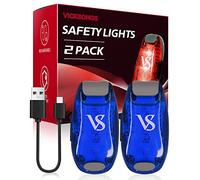 VICKSONGS 2 zaini LED lampeggianti per la scuola, ricaricabili tramite USB, con ciondolo a LED, luce lampeggiante, luce del casco, luce di sicurezza per bambini, corridore, zaino, cane (blu)