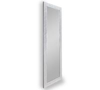 VICKY SPECCHIO DA PARETE CON CORNICE DECORATA IN VETRO CON GANCI X INSTALLAZIONE ORIZZONTALE E VERTICALE BIANCO E CROMO