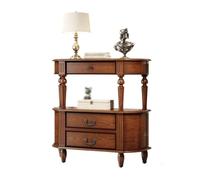 Vickyliou Entrance table， Consolle da fattoria con 3 cassetti, tavolo da ingresso in legno rustico,Console table with storage(Brown,L)