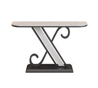 Vickyliou Entrance table， Consolle moderna con struttura in metallo e piano in finto marmo for ingresso,Console table with storage(Black,L)
