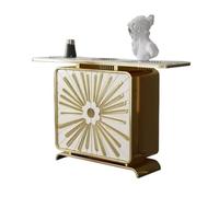 Vickyliou Entrance table, Consolle moderna in finto marmo, tavolino stretto for ingresso e corridoio,Console table with storage(Gold)