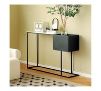 Vickyliou Entrance table, Consolle moderna stretta con piano in finto marmo for soggiorno,Console table with storage(L)