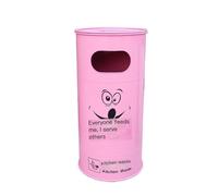 Vickyliou Trash can with lid, Cestino creativo in ferro, cestino moderno e alla moda, cestino classificato multicolore,Outdoor trash can(Pink)