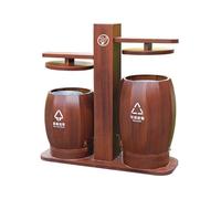 Vickyliou Trash can with lid, Cestino for rifiuti da esterno - Contenitore for rifiuti da cortile in luoghi pubblici,Outdoor trash can