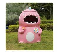 Vickyliou Trash can with lid, Pattumiera for animali in fibra di vetro, grande bidone for rifiuti da esterno con coperchio,Outdoor trash can(Pink)