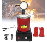 Vickyyy Gold Casting Electric Oven, Gold and Silver Steel Casting Machine, Automatic 1150℃/2102℉ Digital Fusion Furnace Machine with Graphite Crucible,Red-3kg