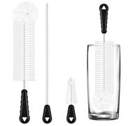 Vicloon 3Pcs Set di spazzole per biberon, Spazzola multiuso spazzola per borraccia spazzola per cannuccia cannucce per la pulizia di bottiglie d'acqua, tazze di vetro e thermos (nero)