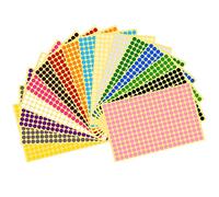 Vicloon 4160 Pezzi Stickers Rotondi Colorati, 8mm Bollini Adesivi Colorati Stickers Pallini, Adesivi Tondi per Forniture per Ufficio a Casa (16 Colori)