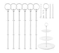 Vicloon 6 pezzi Accessori Cake Stand, Supporto per Vassoi Torte a Livelli, Cake Stand Fittings, Argento Supporto per Torta Alzata, Accessori Vassoio di Frutta (Piastre Non Sono Incluse)