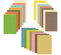 Vicloon 6076 pcs Etichette Adesive Colorate, Etichette Autoadesive Rotondi, Autoadesive Bollini Colorati Rotonde Cerchio, Sigillo Adesivi, Adesive Colorate Multiuso (16 Colori)