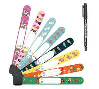 Vicloon 8 Pezzi Braccialetti Identificativo Bambini, Bracciale Bambino Antismarrimento con Penna, Anti Perso di Sicurezza ID Polsino Riutilizzabile per Bambini Ragazzi Ragazze Bambino del Bambino
