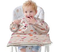 Vicloon Bavaglini Neonato, Bavaglino Svezzamento Bavaglini per Bambini con Maniche Impermeabili, Bavaglino Avvolgente per Seggiolone, Adatto bambini dai 6 mesi ai 3 anni (Motivo Arcobaleno)