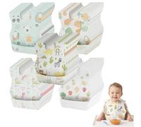 Vicloon Bavaglini Usa e Getta Bambini,30 Pcs Confezionati Singolarmente | Bavaglini Monouso e Bavaglini per lo Svezzamento dei Bambini,Svezzamento Tessuto Non Tessuto Tasca Raccogli Pappa per Casa