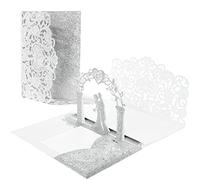 Vicloon Biglietto d'Auguri, 3D Pop Up Matrimonio Carta, con Busta, Invito di Nozze Abbracciare Gli Sposi per Valentine's Day e Anniversaire
