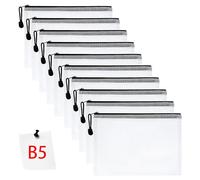 Vicloon Borse di File B5, 10 Pezzi Sacchetto di Zip Impermeabile, Mesh Sacchetto del Documento Sacchetto Di Documenti Portatile per Uffici Cosmetici Forniture Accessori da Viaggio