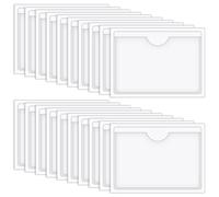 Vicloon Buste Adesive Trasparente, 20Pcs Tasca Adesiva, Tasche Autoadesive per Schede, Porta Licenza di Parcheggio Autoadesivi, Biglietti Trasparente per Licenza Badge Passaporti (5 * 7cm)