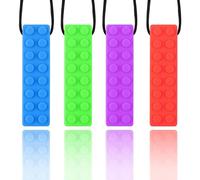Vicloon Collana da Masticare, 4 Pezzi di Collana Da Masticre Sensoriale Teether Giocattoli da Masticare per Bambini, Migliori Strumenti per l'Autismo, Ciondolo per Masticare per Ragazzi e Ragazze