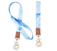 Vicloon Cordino Laccio da Collo, 2Pcs Neck Lanyard Strap Cinturino da Polso, Cordino da Collo Porta Badge con Stampa Fronte Retro a Colori per Porta Badge, Chiavi, Telefono, Portachiavi