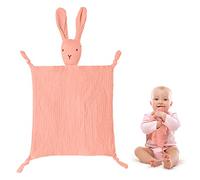 Vicloon Doudou Neonato, Coniglio Pupazzetto Fazzoletto Straccetto Doudou Neonato Morbido e Traspirante, Coperta Coccole di Sicurezza Conforto Bambini, 31×31cm, Rosa