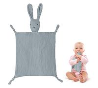 Vicloon Doudou Neonato, Coniglio Pupazzetto Fazzoletto Straccetto Doudou Neonato Morbido e Traspirante, Coperta Coccole di Sicurezza Conforto Bambini, 31×31cm, Grigio