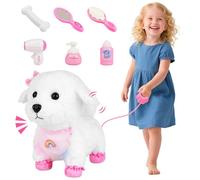 Vicloon Elettronico Cane Giocattolo, Cucciolo Di Peluche Interattivo con Guinzaglio, Cammina, Abbaia, Scodinzola, Simulati Peluche Cane Giocattolo Giocattoli per Bambini 3 4 5 6 7+ Anni Ragazz