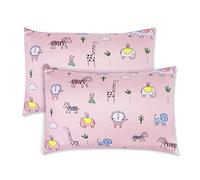 Vicloon Federa per Cuscini per Bambini, 2 Pezzi 40X60 cm Fodera per Cuscino, Federa Decorativa per Cuscino Federa Cuscino in 100% Cotone, Federa per Cuscino da Viaggio, Motivo Animale Rosa
