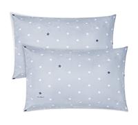 Vicloon Federa per Cuscini per Bambini, 2 Pezzi 40X60 cm Fodera per Cuscino, Federa Decorativa per Cuscino Federa Cuscino in Doppia Garza, Federa per Cuscino da Viaggio, Motivo a Stelle Grigie