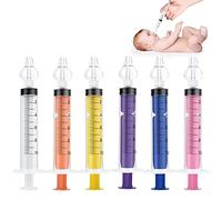 Vicloon Irrigatore Nasale, 6 Pezzi 10 ml Dispositivo di Risciacquo per Lavaggio Cavo Nasale con 6 Punta di Aspirazione in Silicone,Siringa per Lavaggi Nasali Bambini, Sicuro per il Naso, Colorato