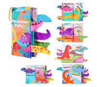 Vicloon Libri di Stoffa, Libro Interattivo con Coda, Libro in Tessuto Morbido con Gancio, Giocattoli Educativi del Libri, Dinosauro