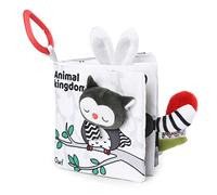 Vicloon Libro di Stoffa, Libri in Tessuto Morbido con Gancio per Passeggino, Libro di Stoffa per Bambini con Suono,Regali per Bambino Neonati(Foresta)