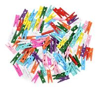 Vicloon Mini Mollette in Legno, 110 Pezzi 2.5cm, Decorative, Riutilizzabile, per Bucato, Decorazione Domestica e Artigianale, Visualizzazione di Foto - Colore