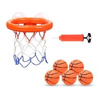 Vicloon Mini Set da Pallacanestro da Interno, Mini Canestro da Basket con Ventose, Giocattolo per Baby Shower con 1 Canestro da Basket, 5 Palline e 1 Pompa, Regalo per Bambini Sport di Svago