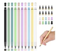 Vicloon Penna Senza IInchiostro Eterna, 10Pcs Matita Eterna Portatile, Matita Senza Inchiostro con Gomma,10 x Sostituire Testine di Infinita, Bambini Scolastico Home Adulti Office