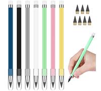 Vicloon Penna Senza Inchiostro Eterna, 7Pcs Portatile, con Gomma,7 x Sostituire Testine, Infinita,Bambini Scolastico Home Adulti Office