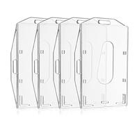 Vicloon Porta Badge, 4Pcs Portabadge Verticale e Orizzontale con Slot per Pollice Custodia Rigida Trasparente, Porta Carte d'identità in Plastica per Ufficio Scuola ID Carte di Credito Licenze Pass