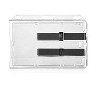 Vicloon Porta badge orizzontale in plastica rigida per 2 carte, porta badge trasparente per ufficio, scuola, carte di credito, patenti di guida e pass (nero)