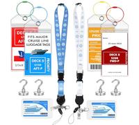Vicloon Porta Etichette Per Valigia da Crociera,10 Pcs Etichette Bagaglio Crociera con Anello in Acciaio e Cerniera e corda sospesa,Viaggio Bagagli Tag Impermeabile in PVC con MSC,Costa,N rociere
