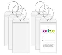 Vicloon Porta Etichette Per Valigia da Crociera, 6pcs Etichette per Bagagli Crociera, Viaggio Bagagli Tag Impermeabile in PVC, Porta Targhette Trasparente per Aereo Bagaglio, Valigie, Carrozzina