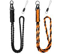 Vicloon Portachiavi Paracord, 2pz Portachiavi Cordino Paracord Intrecciato con Moschettone, Portachiavi Collo Corda Paracadute per Carte Didentità Badge Chiavi Esterni Campeggio Viaggi -Neri+Arancioni