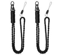 Vicloon Portachiavi Paracord, Set da 2 Pezzi Portachiavi Cordino Paracord Intrecciato con Moschettone, Portachiavi Collo per Carte Didentità Badge Chiavi Esterni Campeggio Viaggi (Nero)