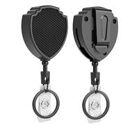 Vicloon Portachiavi Retrattile, 2pcs Clip a Bobina, Porta Badge Retrattile con Portachiavi a Moschettone Per Impieghi Gravosi, Bobina Badge Anticaduta con Cavo in Acciaio da 100cm
