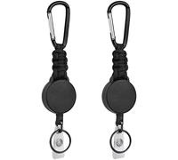 Vicloon Portachiavi retrattile, 2Pcs Moschettone Paracord Corda, Porta Badge con Moschettone per Impieghi Gravosi, Clip a Bobina Badge Identificativo Tattico con Cavo Retrattile in Acciaio da 60cm