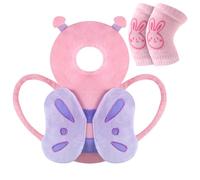 Vicloon Protezione per la Testa del Bambino, Protezione Testa per Neonato, Morbido e Traspirante, Cuscino di Sicurezza Regolabile per Bambini di che Imparano a Gattonare e Camminare, Farfalla Rosa